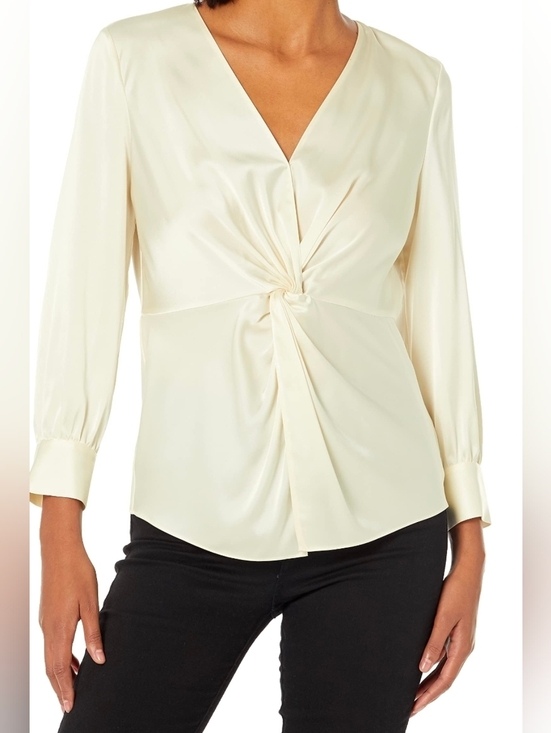 Theory Tops - Theory Twist Front Blouse Size 10, Cream